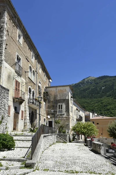 Uma Rua Uma Cidade Medieval San Donato Val Comino Região — Fotografia de Stock