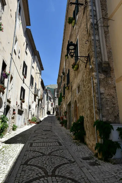 Una Calle Una Ciudad Medieval San Donato Val Comino Región — Foto de Stock