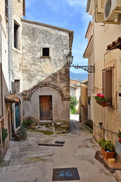 Ένας Δρόμος Μιας Μεσαιωνικής Πόλης Του San Donato Alvito Στην — Φωτογραφία Αρχείου