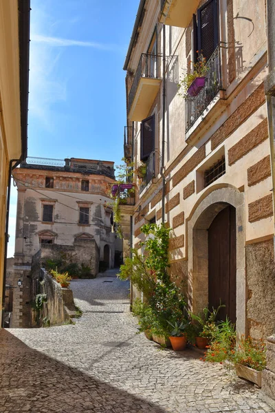 Une Rue Une Ville Médiévale San Donato Alvito Dans Région — Photo