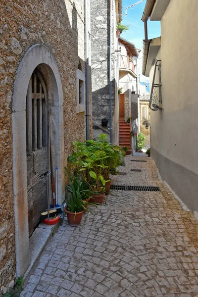 Ένας Δρόμος Μιας Μεσαιωνικής Πόλης Του San Donato Alvito Στην — Φωτογραφία Αρχείου