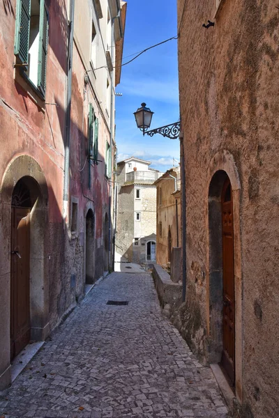 Una Calle Una Ciudad Medieval San Donato Alvito Región Del — Foto de Stock