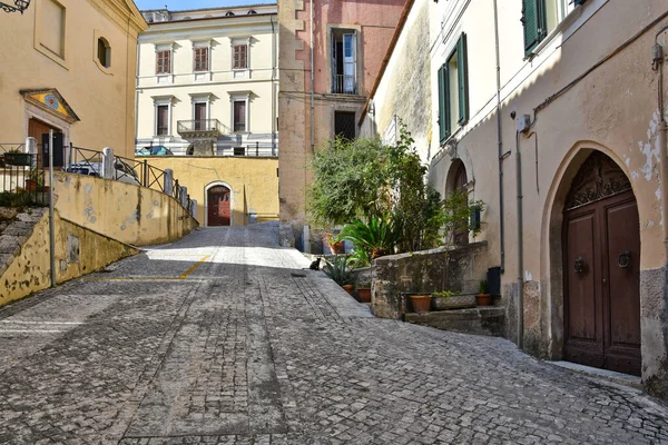 Ένας Δρόμος Μιας Μεσαιωνικής Πόλης Του San Donato Alvito Στην — Φωτογραφία Αρχείου