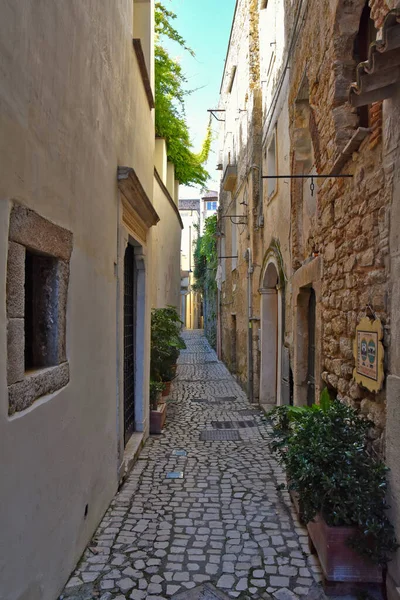 Een Straat Het Historische Centrum Van Gaeta Een Middeleeuwse Stad — Stockfoto