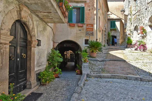 Uma Rua Característica Castro Dei Volsci Uma Aldeia Medieval Província — Fotografia de Stock