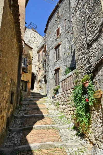 Eine Charakteristische Straße Castro Dei Volsci Einem Mittelalterlichen Dorf Der — Stockfoto