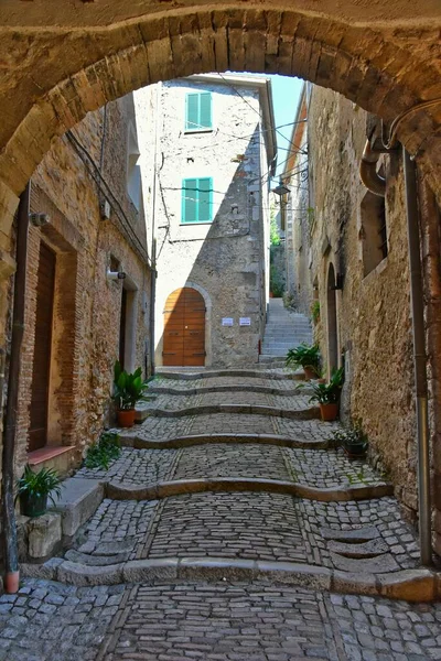 Uma Rua Característica Castro Dei Volsci Uma Aldeia Medieval Província — Fotografia de Stock