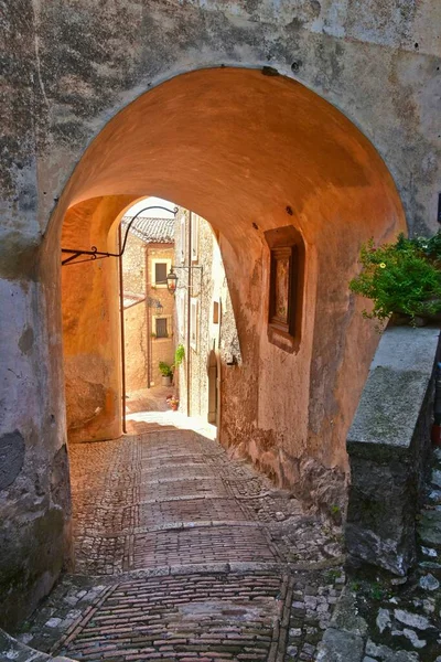 Uma Rua Característica Castro Dei Volsci Uma Aldeia Medieval Província — Fotografia de Stock