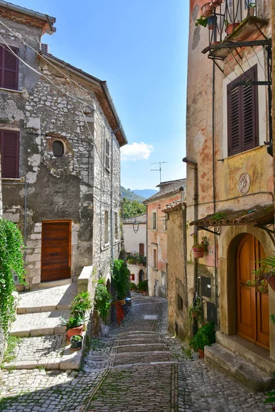 意大利弗罗西农省的一个中世纪村庄 卡斯特罗德伊沃尔西的一条有特色的街道 — 图库照片