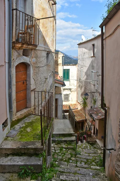 Улица Сан Бьяджо Средневековой Деревне Провинции Лацио Италия — стоковое фото