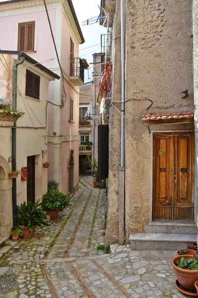 Eine Charakteristische Straße Monte San Biagio Einem Mittelalterlichen Dorf Der — Stockfoto