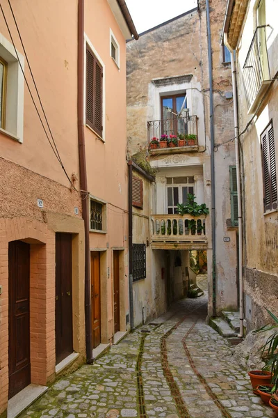 Charakteristická Ulice Monte San Biagio Středověké Vesnice Provincii Lazio Regionu — Stock fotografie