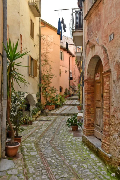 Улица Сан Бьяджо Средневековой Деревне Провинции Лацио Италия — стоковое фото
