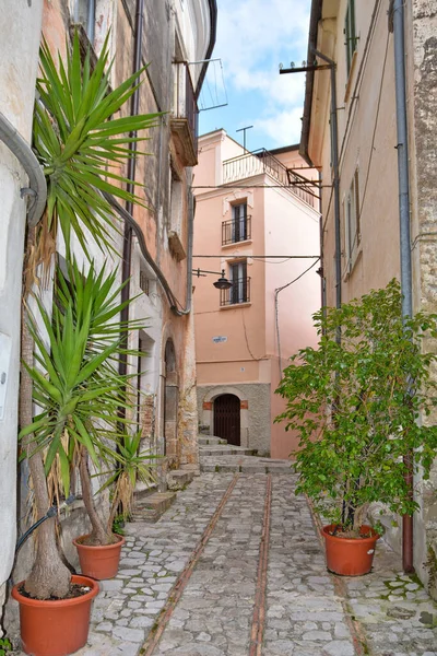 Een Karakteristieke Straat Monte San Biagio Een Middeleeuws Dorp Provincie — Stockfoto