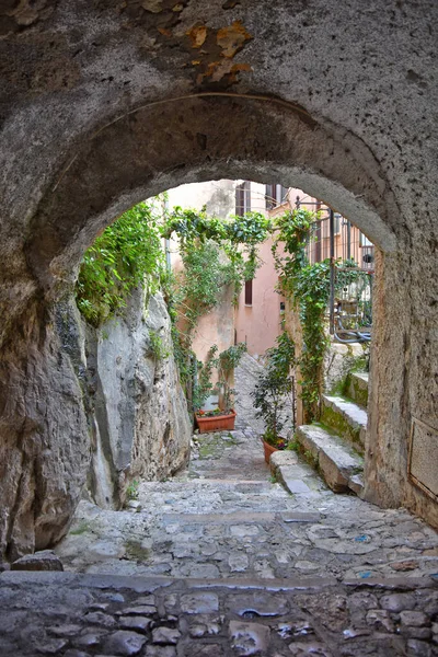 Eine Charakteristische Straße Monte San Biagio Einem Mittelalterlichen Dorf Der — Stockfoto