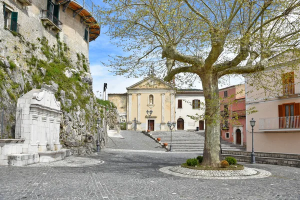 Náměstí Historickém Centru Macchiagodena Staré Město Regionu Molise Itálie — Stock fotografie