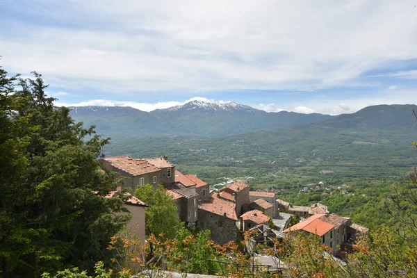 Vista Panorâmica Macchiagodena Uma Cidade Velha Região Molise Itália — Fotografia de Stock