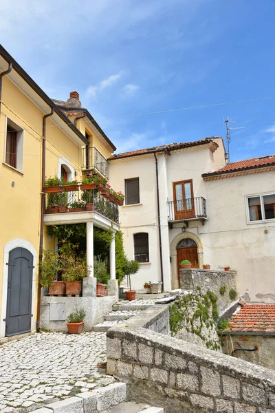 Une Rue Dans Centre Historique Macchiagodena Une Vieille Ville Région — Photo