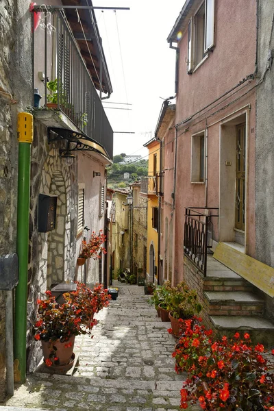 Eine Straße Historischen Zentrum Von Mirabello Sannitico Einer Altstadt Der — Stockfoto