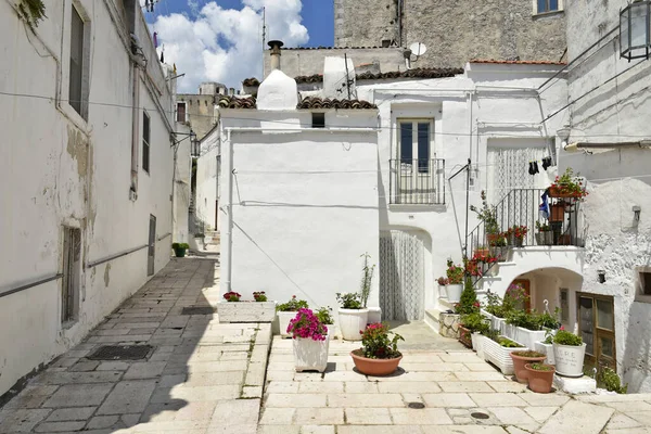Een Straat Van Monte Sant Angelo Een Oud Dorp Van — Stockfoto