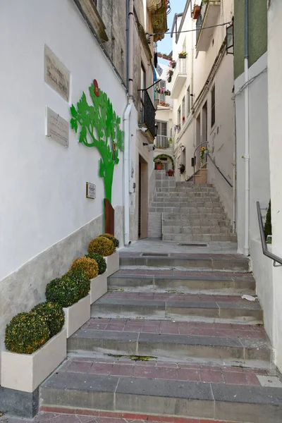 Uma Rua Monte Sant Angelo Uma Antiga Aldeia Sul Itália — Fotografia de Stock
