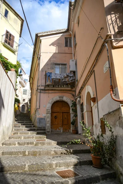 Wąska Uliczka Contursi Stare Miasto Prowincji Salerno Włochy — Zdjęcie stockowe