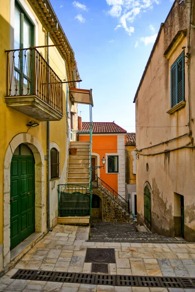 Una Calle Estrecha Contursi Casco Antiguo Provincia Salerno Italia — Foto de Stock