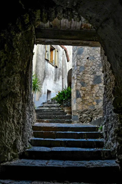 Uma Rua Estreita Contursi Uma Cidade Velha Província Salerno Itália — Fotografia de Stock