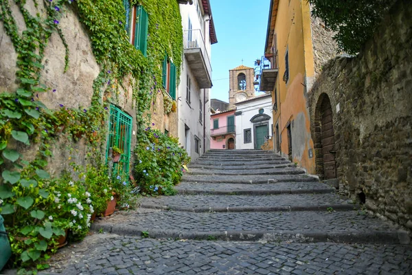 Una Stradina Anguillara Sabazia Borgo Medievale Affacciato Lago Provincia Roma — Foto Stock