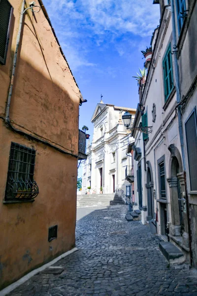 Una Stradina Anguillara Sabazia Borgo Medievale Affacciato Lago Provincia Roma — Foto Stock