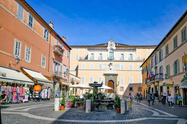 Castel Gandolfo Olaszország 2021 Tér Előtt Homlokzat Pápa Palotája Egy — Stock Fotó
