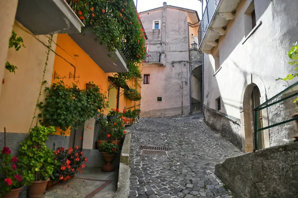 Úzká Ulice Longano Středověké Město Molise Regionu Itálie — Stock fotografie