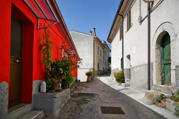 Narrow Street Longano Medieval Town Molise Region Italy — Stock Photo, Image