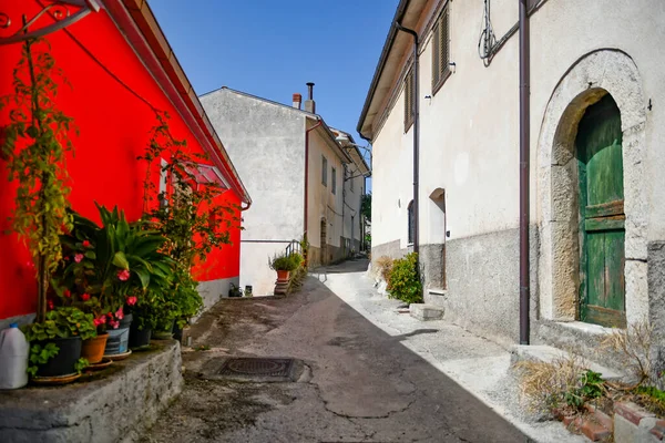 Narrow Street Longano Medieval Town Molise Region Italy — Stock Photo, Image