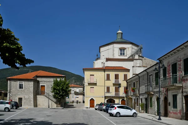 Uma Praça Central Sessano Del Molise Uma Cidade Medieval Província — Fotografia de Stock