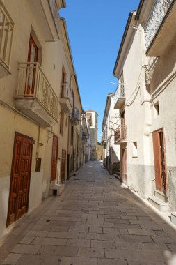 A narrow street among the old houses of Altavilla Irpina, a village in the province of Avellino, Italy.