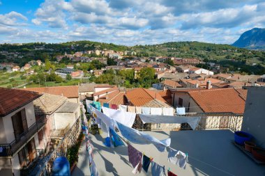 Montefalcione çevresindeki manzara, İtalya, Campania 'da küçük bir köy..