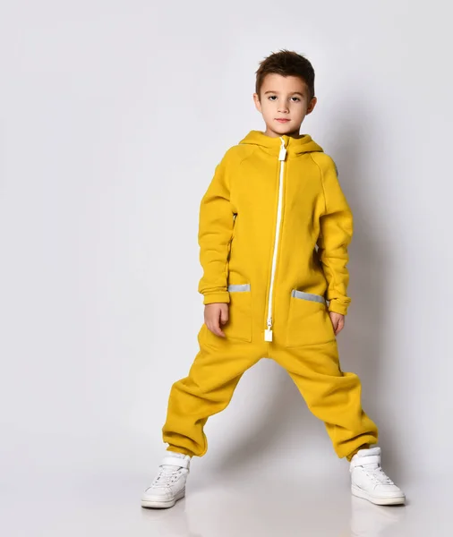 Boy in trendy warm sportive jumpsuit portrait — Stock Photo, Image