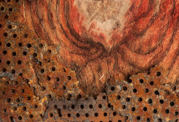 Grunge wood rusty metal — Stock Photo, Image