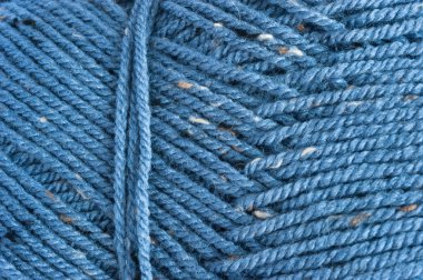 Mavi yün dokusuna yakın çekim