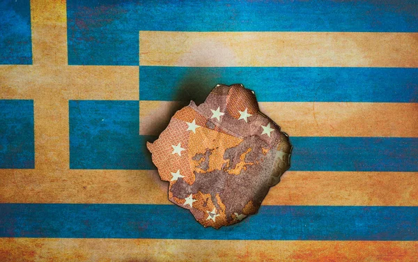 Grunge Yunan bayrağı Europe kavramı Stok Resim