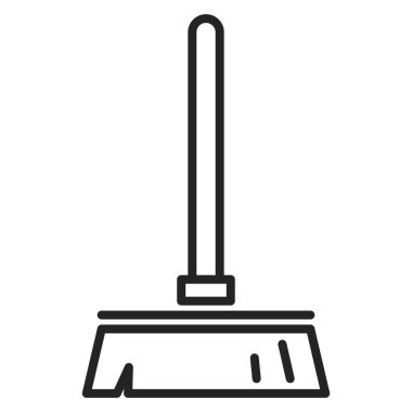 Süpürge vektörü simgeyi izole etti. Ev temizlik aletinin basit bir sembolü. Ev aletleri, yer süpürücü aletler..