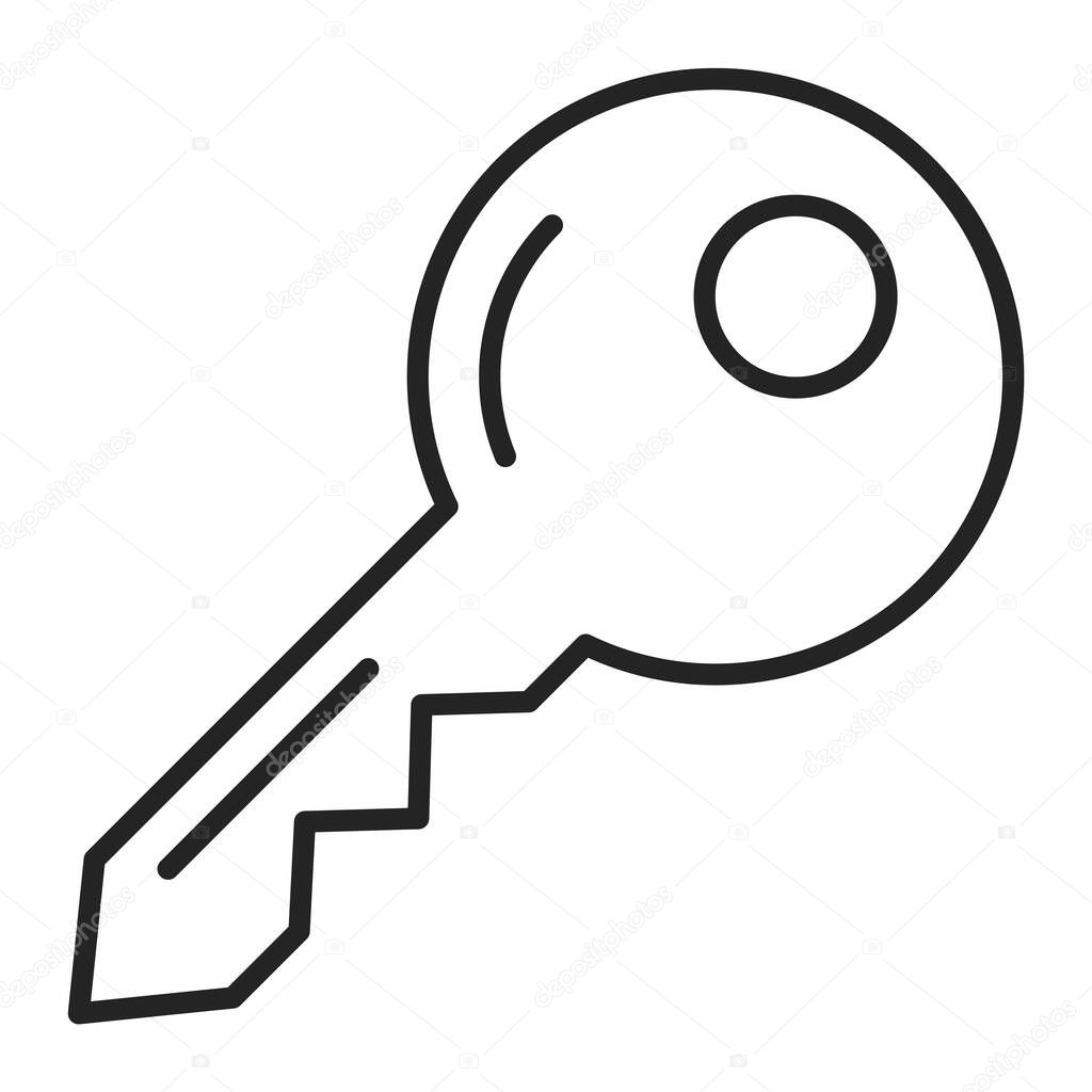 Key icon vector isolated. Sign of a key as a symbol of protection and security. Pictogram of a door unlock tool.