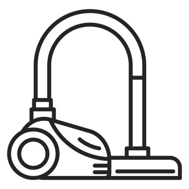 Elektrik süpürgesinin ikonu izole edildi. Ev işleri için elektrikli alet, günlük rutin. Temizleme aygıtının sembolü.