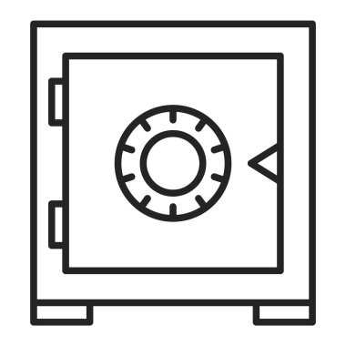 Güvenli vektör simgesi izole edildi. Mahremiyet ve güvenlik sembolü. Para koruması, kapalı sistem. Piktogram bankası.