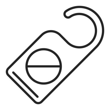Çizgi simgesi vektörünü izole etme. Kapı kolu için imza atın. Otel sembolü. Temizlik servisi uyarısı.