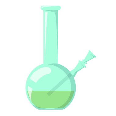 Cam bong vektörü izole edildi. Ot ve marihuana içmek için. Kötü bağımlılık kavramı.