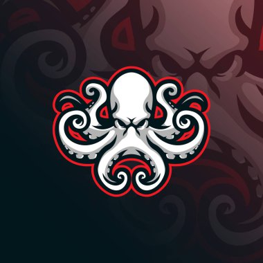 octopus mascot logo design vector with modern illustration concept style for badge, emblem and tshirt printing. octopus illustration. clipart