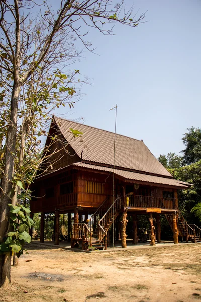 Σπίτι Ταϊλάνδη, ξύλο, καφέ, όμορφη, πολιτιστικά Ταϊλάνδη, ήσυχη — Φωτογραφία Αρχείου