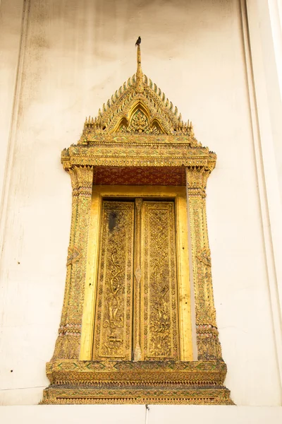 泰国庙门，窗户，黄金，老、 美丽、 遗产 T — 图库照片